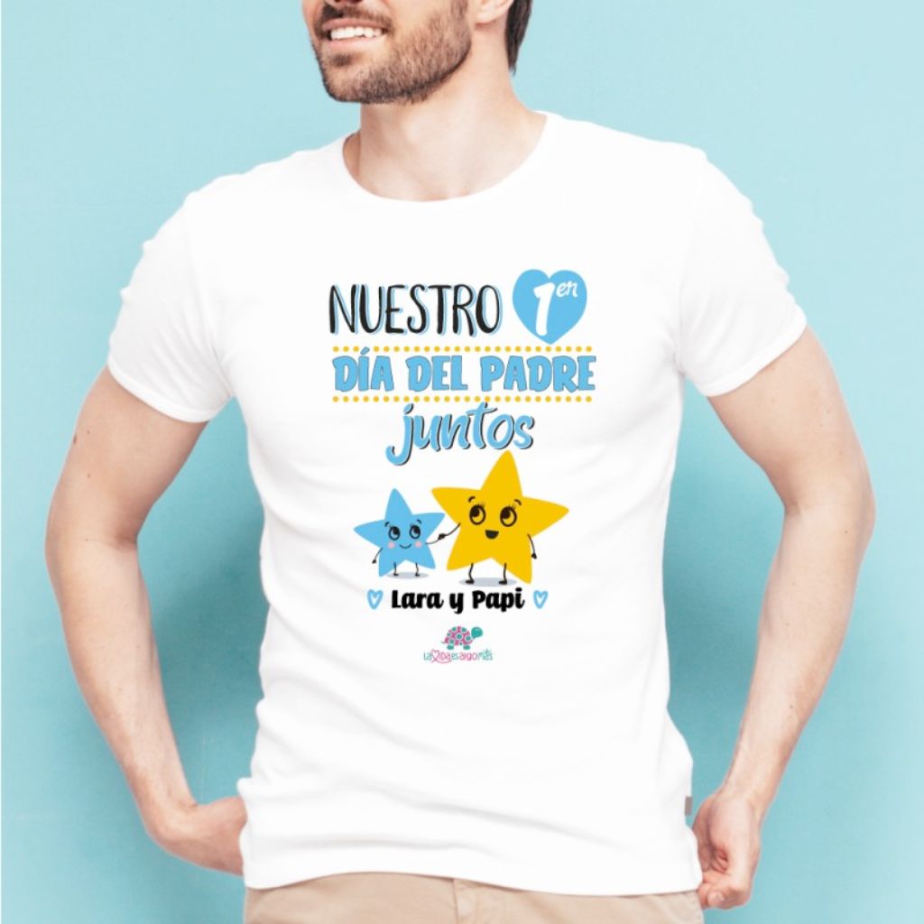 camiseta-personalizada-nuestro-primer-día-del-padre Camiseta personalizado para papá en su primer Día del Padre