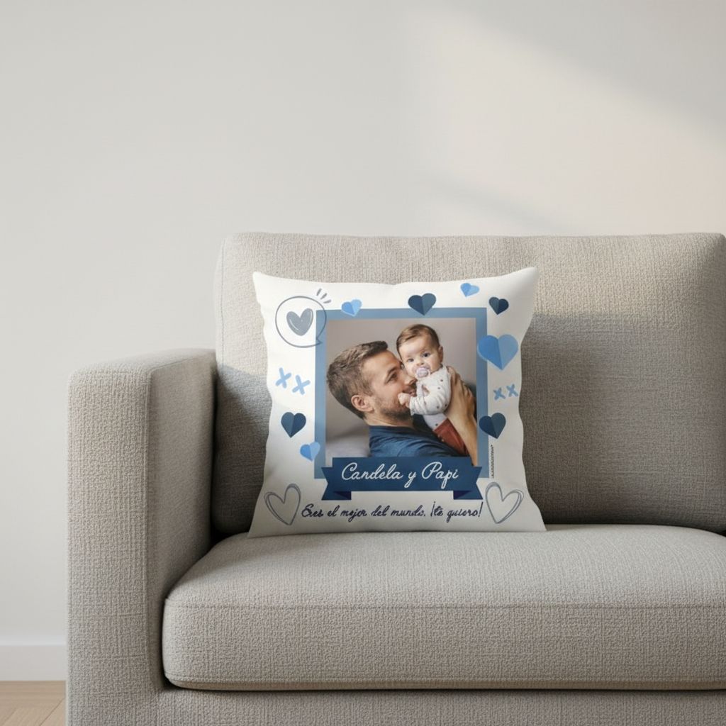 cojín-personalizado-regalo-día-del-padre Cojín personalizado con frase y foto de papá y su bebé